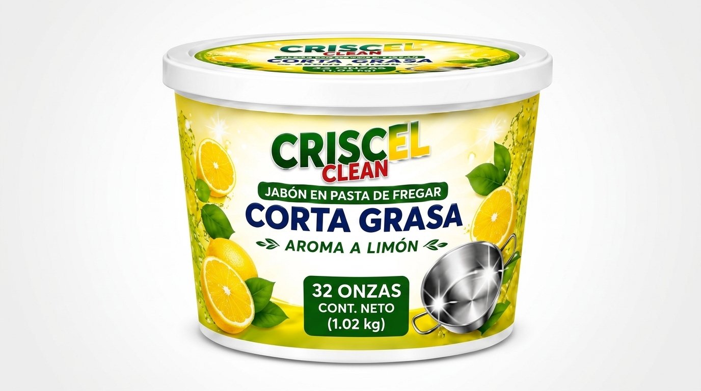 Jabón en pasta Corta Grasa aroma limón, presentación de 32 onzas